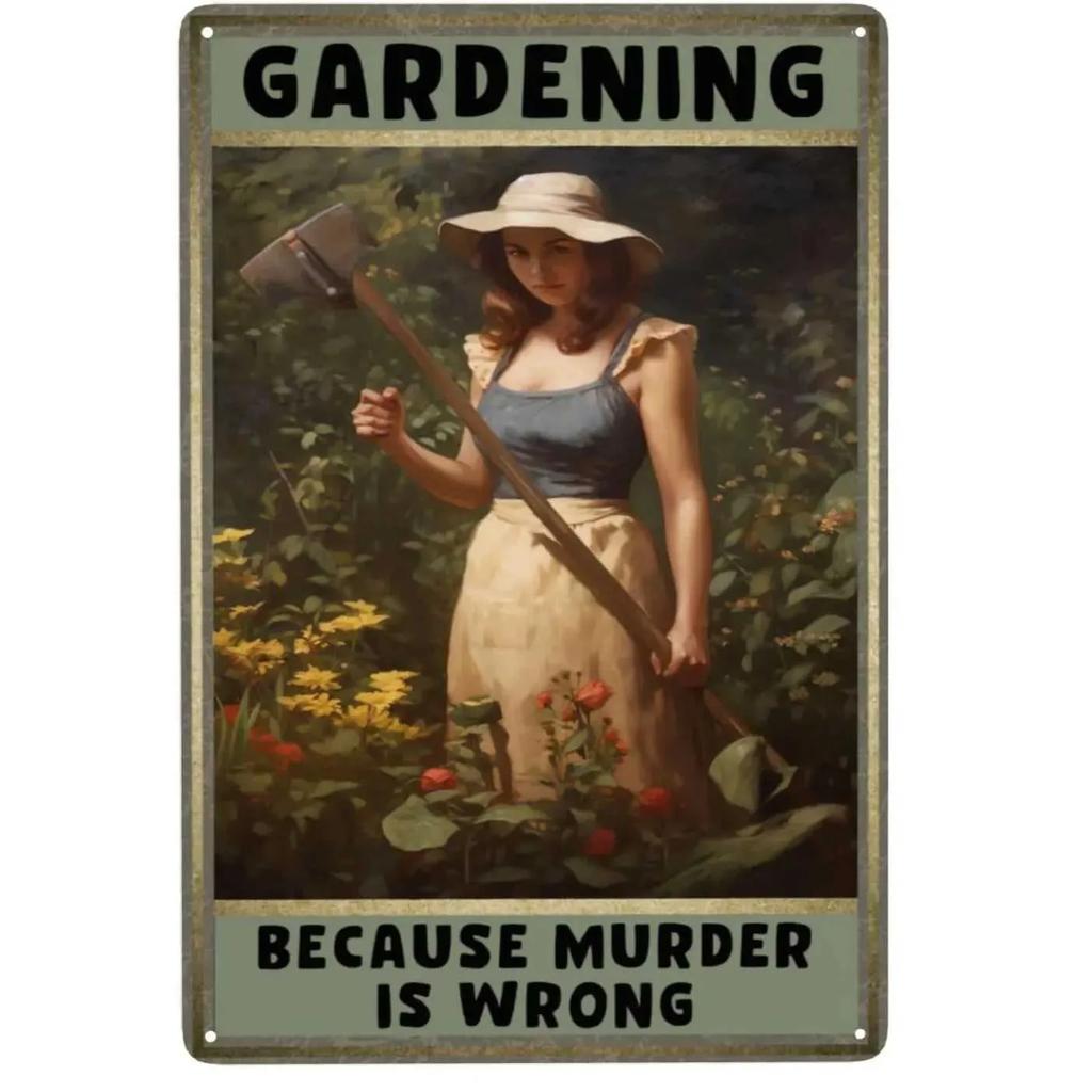 Because Murder Is Wrong Retro Garden Metal Tin Sign Wall Decoration Home Garden Bar Coffee Club Bar Retro Poster Square