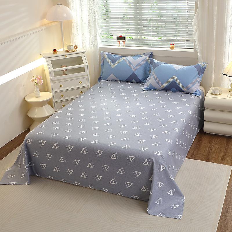 Simple Cotton Bed Sheet for Double Bed - Suitable for Summer & Student Dormitory, 40 Count, All Seasons