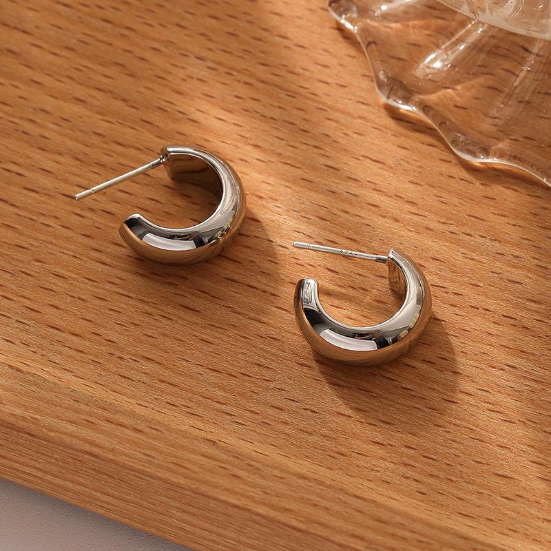 Minimal Design Metal Beans Stud Earrings For Cute Girls New Fashion Jewelry Party Simple Accessories For Womens