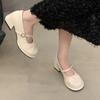 Módní obuv Block Heels pro ženy Lodičky Basketbalová platforma 2024 Sandály s kulatou špičkou Dámská Mělká ústa Mary Jane Retro robustní