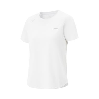 Li Ning Herbal Tea T-Shirt Comfortable Casual Simple Versatile Round Neck Pullover Short Sleeve Women T-Shirts Standard-White ATSV594-3