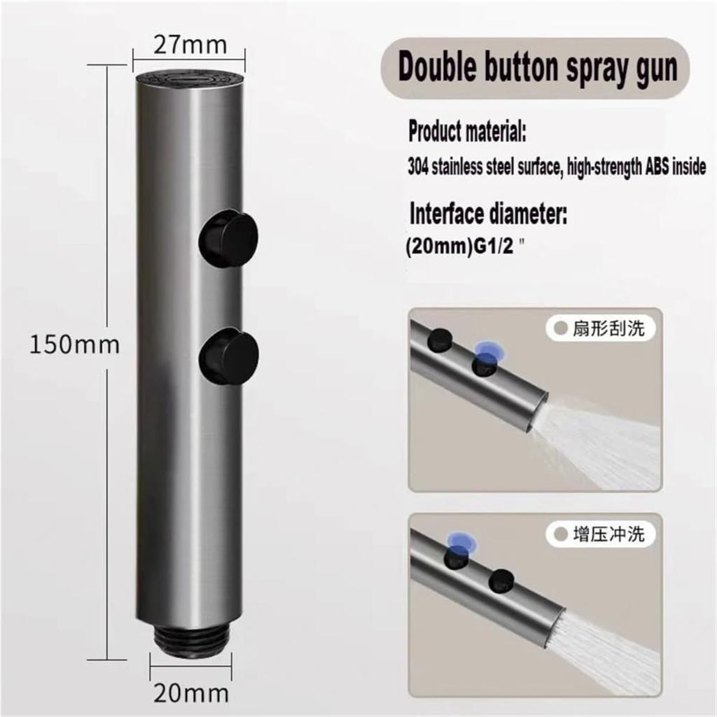 Faucet Toilet Faucet Rain Stainless Steel Button Bidet Set Handheld Sprayer Shower Self-Cleaning(Black Package B) Faucet