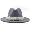 Modern Design  Wool Felt Wide Brim Flat Top Hat Formal Fashion Women Fedora Hat