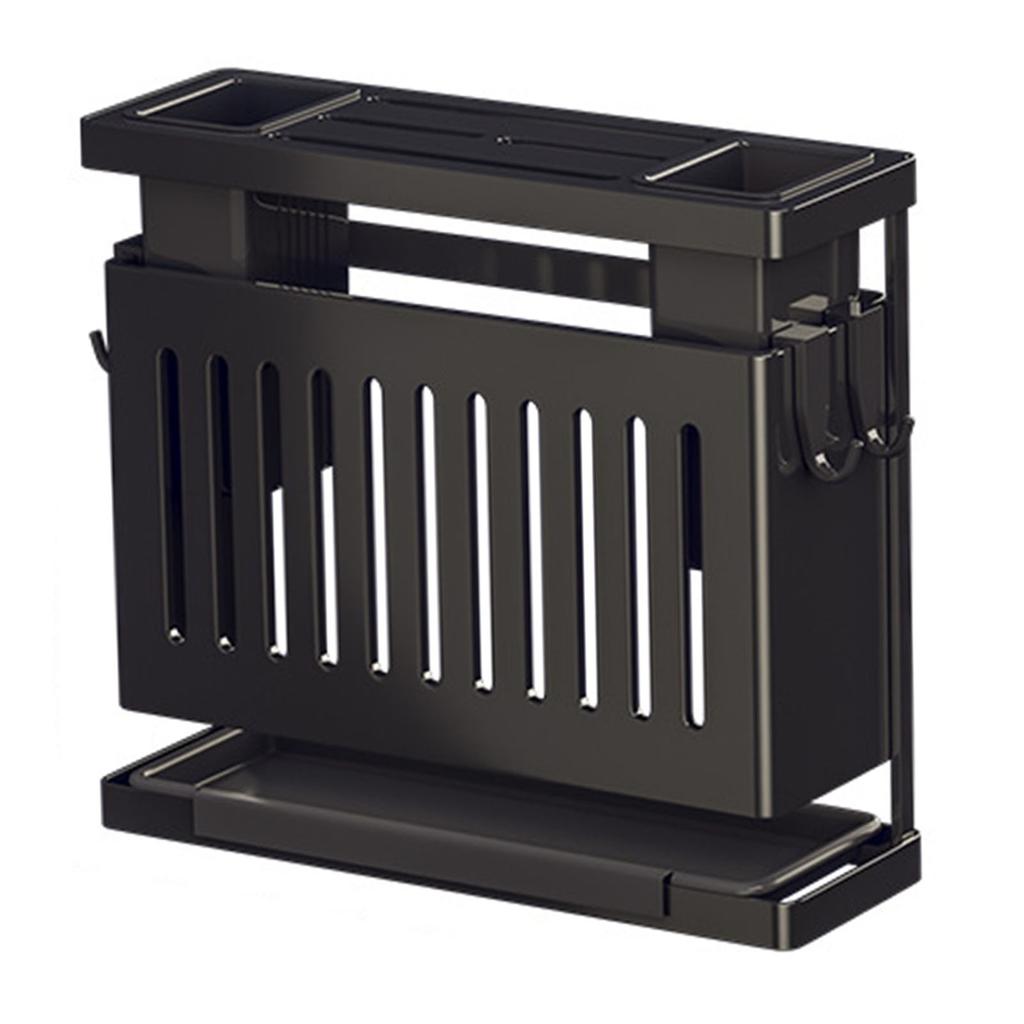Kitchen Knives Chopstick Rack with Draining Tray Wall Mounted Multifunctional Utensil Knives Holder