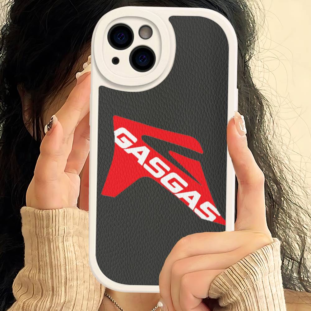 

G-GasGas Red Motorcycle Phone Case For IPhone 16 15 14 13 12 11 Pro Max Plus Leather Soft Cover iPhone 15 pro
