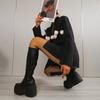 2025 Brand New Gothic Style Sexy Elegant Chunky Platform Women Ankle Boots Big Size 43 Walking Comfy Woman Shoes Platform Shoes