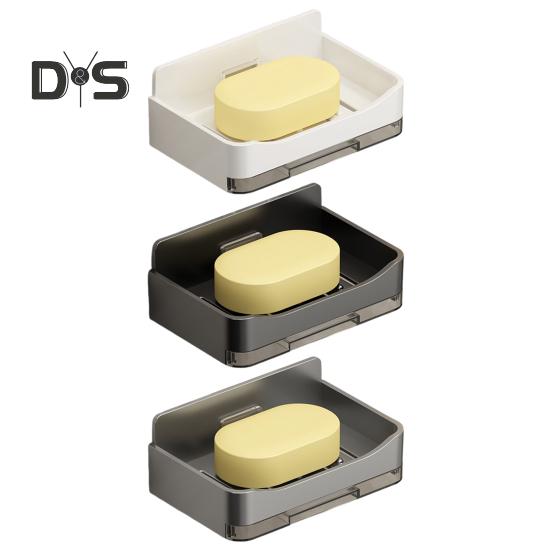 1/3-teilige Seifenschale zur Wandmontage mit Abtropfschale, stark belastbar, einfach zu installieren, Mehrzweck-Seifenhalter für Rasierer, Badezimmer-Organizer