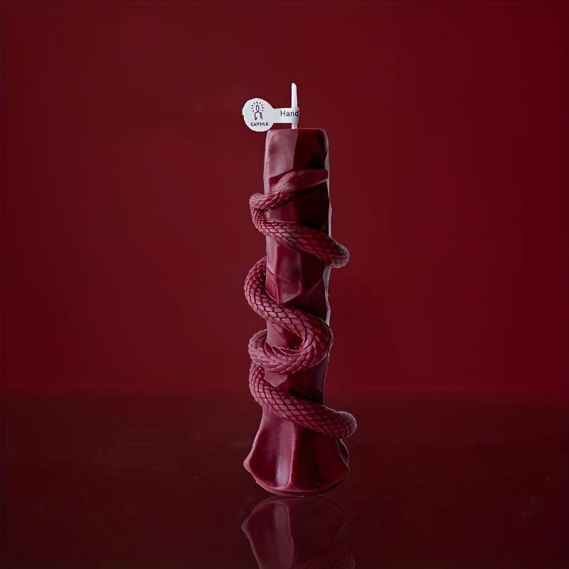 Spiritual Serpent Coiled Around Pillar Scented Candle Holiday Celebration Decorative Candle Home Decor Candle