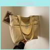 Stylish Street Fashion Large Capacity Canvas Tote Bag For Women With Inner Pocket