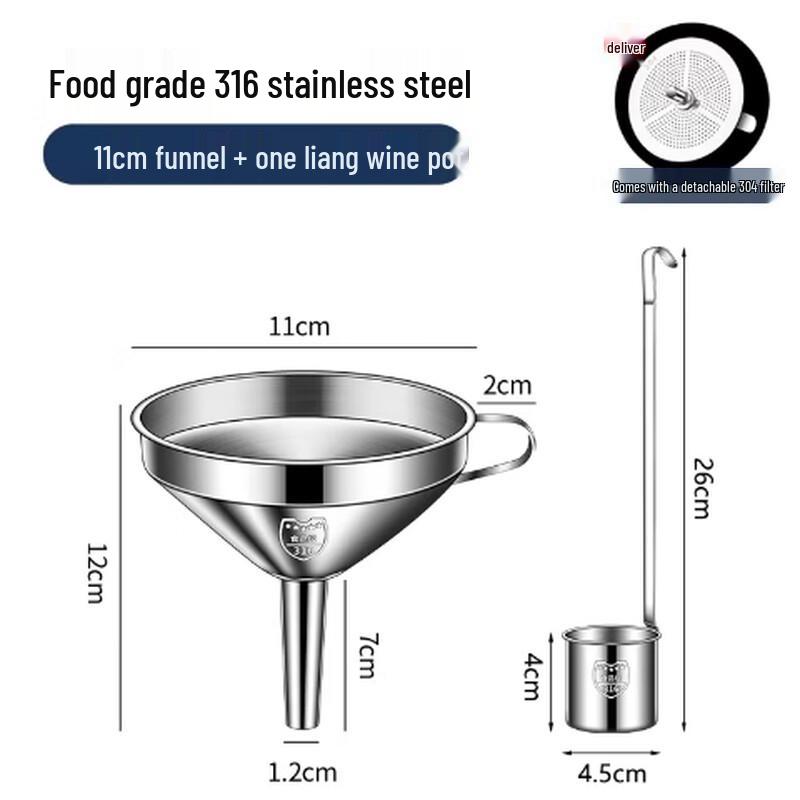 

Stainless Steel Funnel and Wine Dipper Set