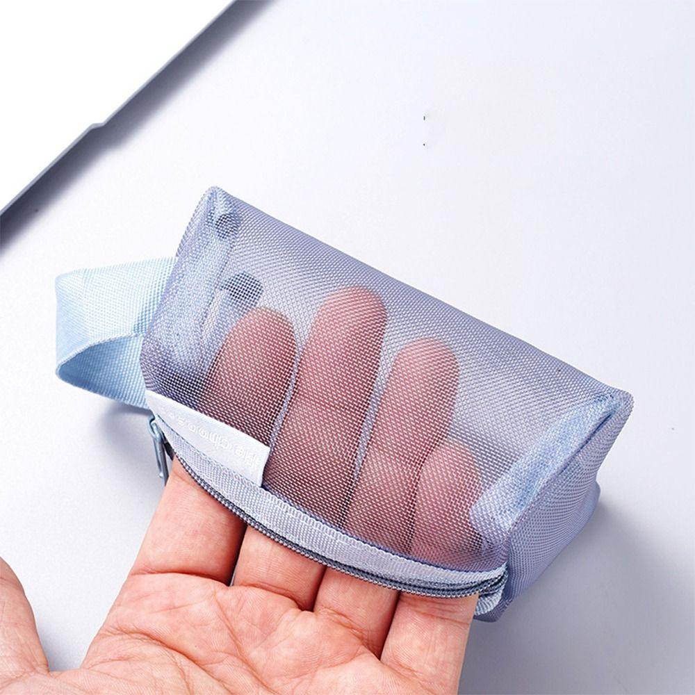 Large Capacity Transparent Cosmetic Bag Fresh Color Toiletry Storage Bag Mesh Makeup Bag  Outdoor