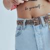 Unique Point Lettering Water Play Water Balm Waterproof Real Invisible Tattoo Sticker T-36, 1 Piece