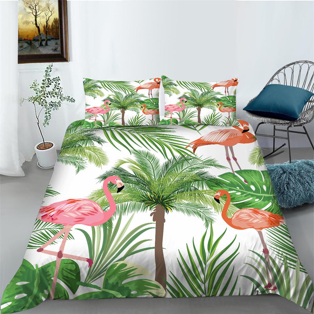 Home Bedclothes Decor Bed Quilt Cover Set Modern Bedspread 3D Birds Design Printing Microfiber Bedding Suit