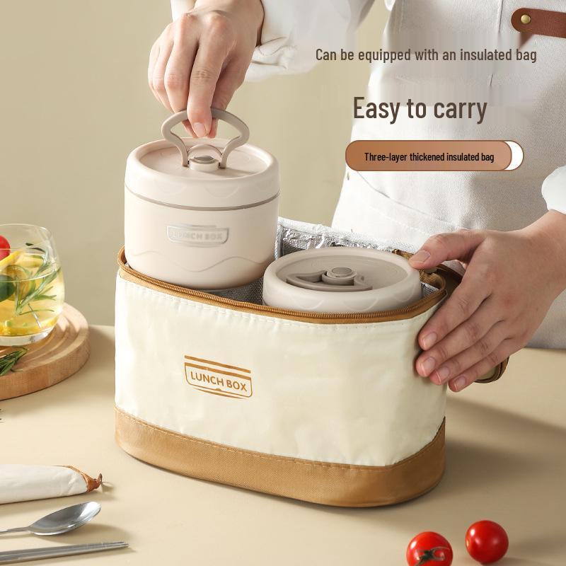 304 Stainless Steel Multi-Layer Insulated Lunch Box - Portable Bento for Students & Office Workers