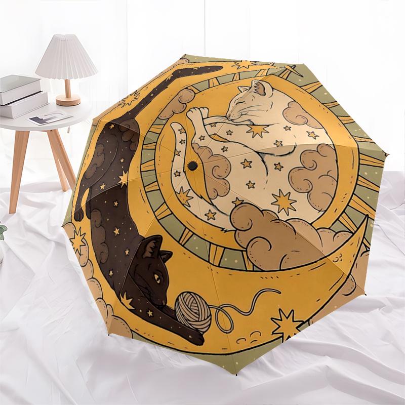 

1pc Star Moon Cats Automatic Opening and Closing Umbrella - Small Umbrella Suitable for Various Occasions A079