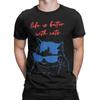 Life is Better with Cats Cute cat Gift y2k Graphic Men's T Shirts  Fun Tee Shirt Short Sleeve Round Neck T-Shirts Cotton Clothes