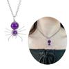 Handmade Colorful Rough Stone Necklaces Crystal Spiders Pendant Neckchains Adjustable Length Chain Jewelry Accessories