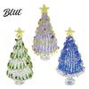 Small Christmas Tree Decor Hand Blown Glass Figurine with Golen Star Seasonal Table Ornament Mini Xmas Ornament Handmade Desktop Holiday Decoration