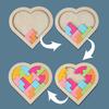 Kids Wooden 3D Puzzle Game Colorful Jigsaw Tangram Math Toys Heart Shape Baby Montessori Educational Learning Toys