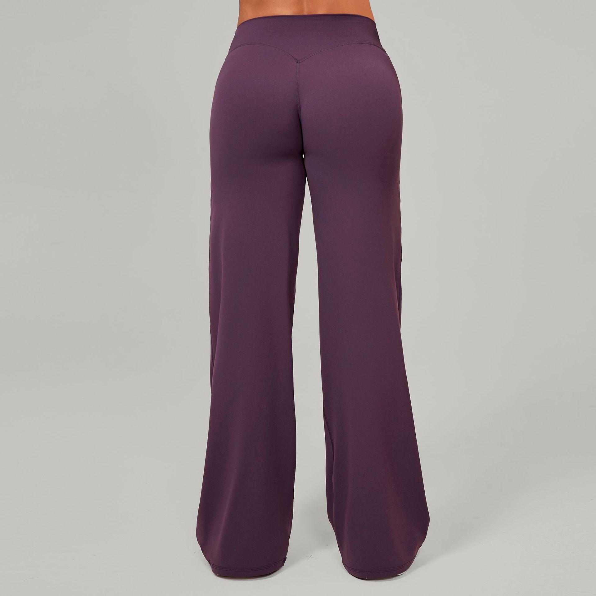 Универсальные свободные широкие брюки для йоги и бега, комфортная посадка, подчеркивающая бедра, прямой крой (91229) Large