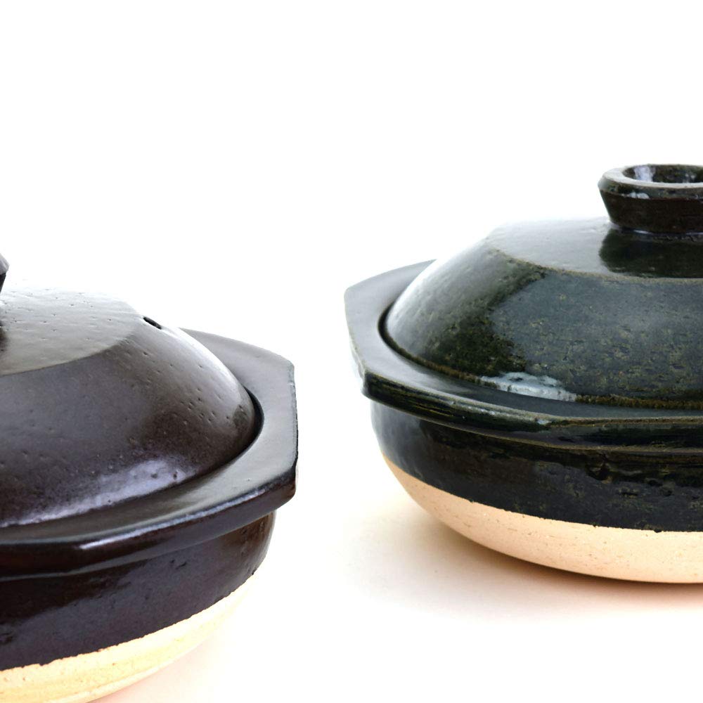 Yamasho Pottery Earthenware Pot, Size 9, Square Rim, Brown, 2000ml, Serves 4-5 People, Hang Out, Shigaraki Ware, Made In Japan, HG-S9br