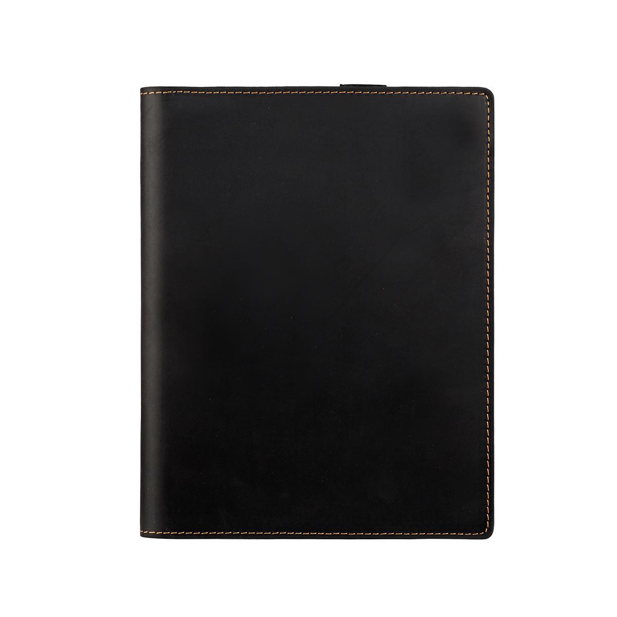 AIGUONIU Vintage Pull-Up Leather Cover for iPad Mini A5 Notebook Multi-Function Organizer Case with Pen Loop 230g 23x18x1.5cm чёрный