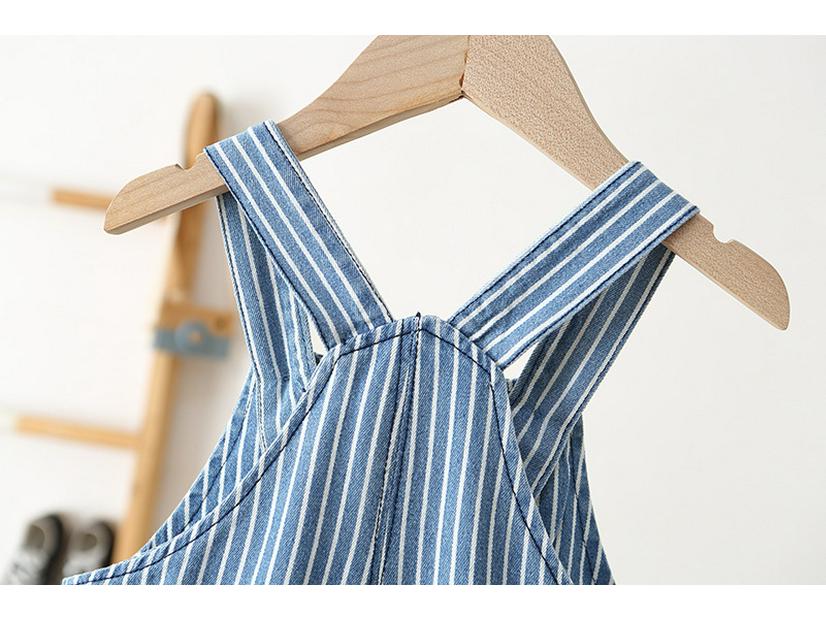 Gestreifte Jeans-Overalls im koreanischen Stil für Babys (Modelljahr 2026) (0-3 Jahre)