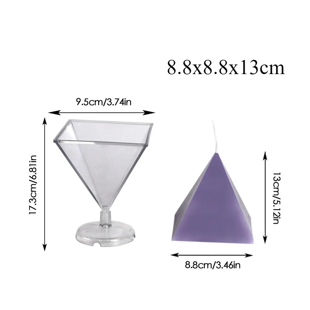Multi Size Pyramid Shape Candle Plastic Mold Geometry Taper Acrylic Mould Artist Candle Making Tool Scented Decor Birthday Gifts