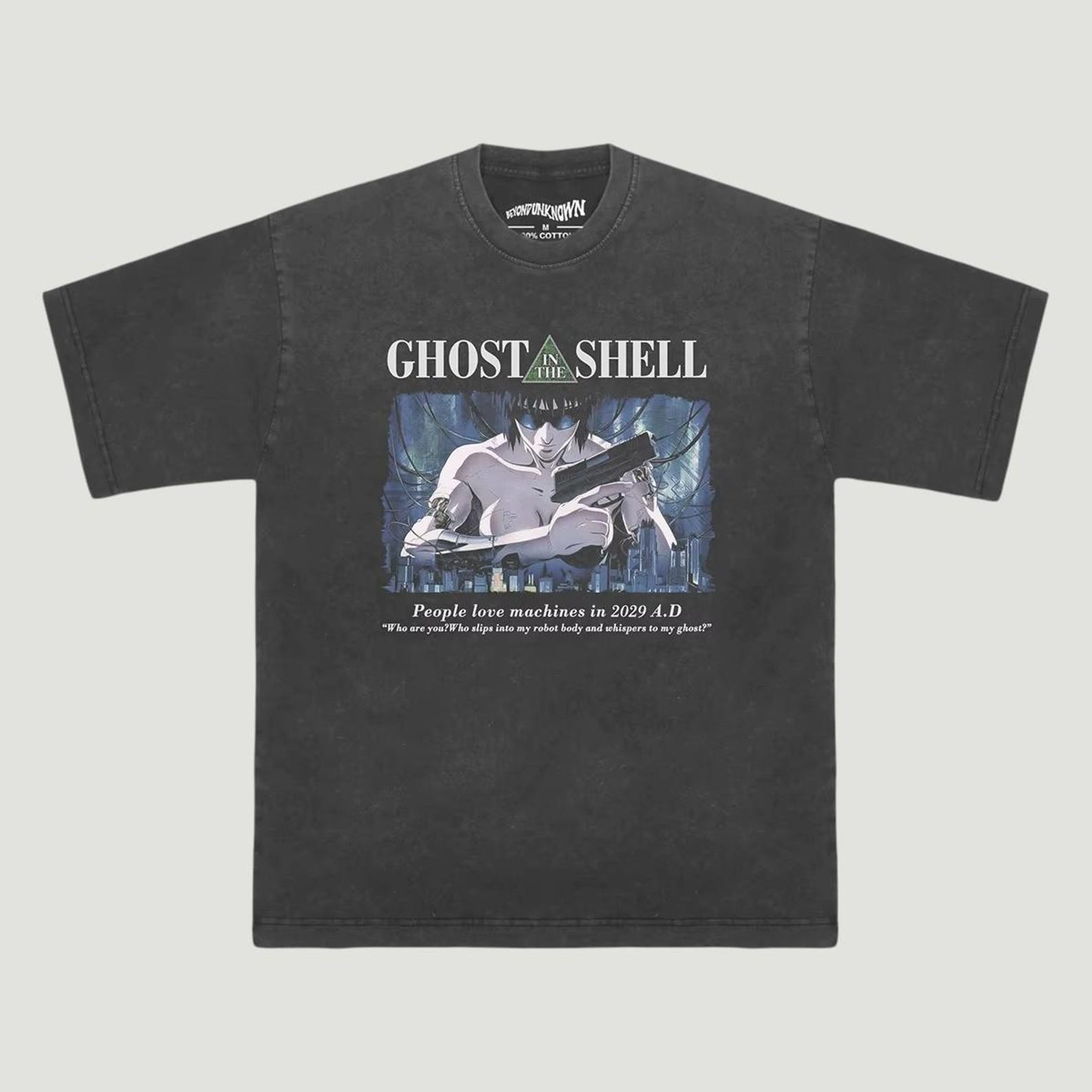 Ghost in the Shell T-Shirt, Cyberpunk Anime Manga Tee, Vintage Sci Fi Japanese Shirt L