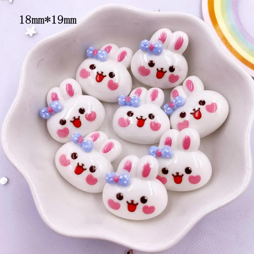 10PCS Painted Resin Kawaii Colorful Cartoon Cat Panda Rabbit Crocodile Figurines Flatback Scrapbook DIY Decor Crafts Accessories