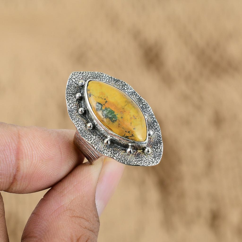 Mothers day Sale Tibetan Turquoise Gemstone 925 Silver Wife Ethnic Ring Size 6