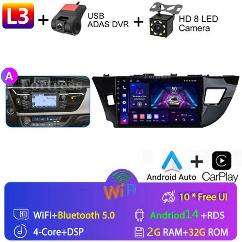 Android 14 2 Din Car Radio for Toyota Corolla Ralink 2014-2016 Multimedia Video Player Navigation MP5 Stereo Carplay Head Unit
