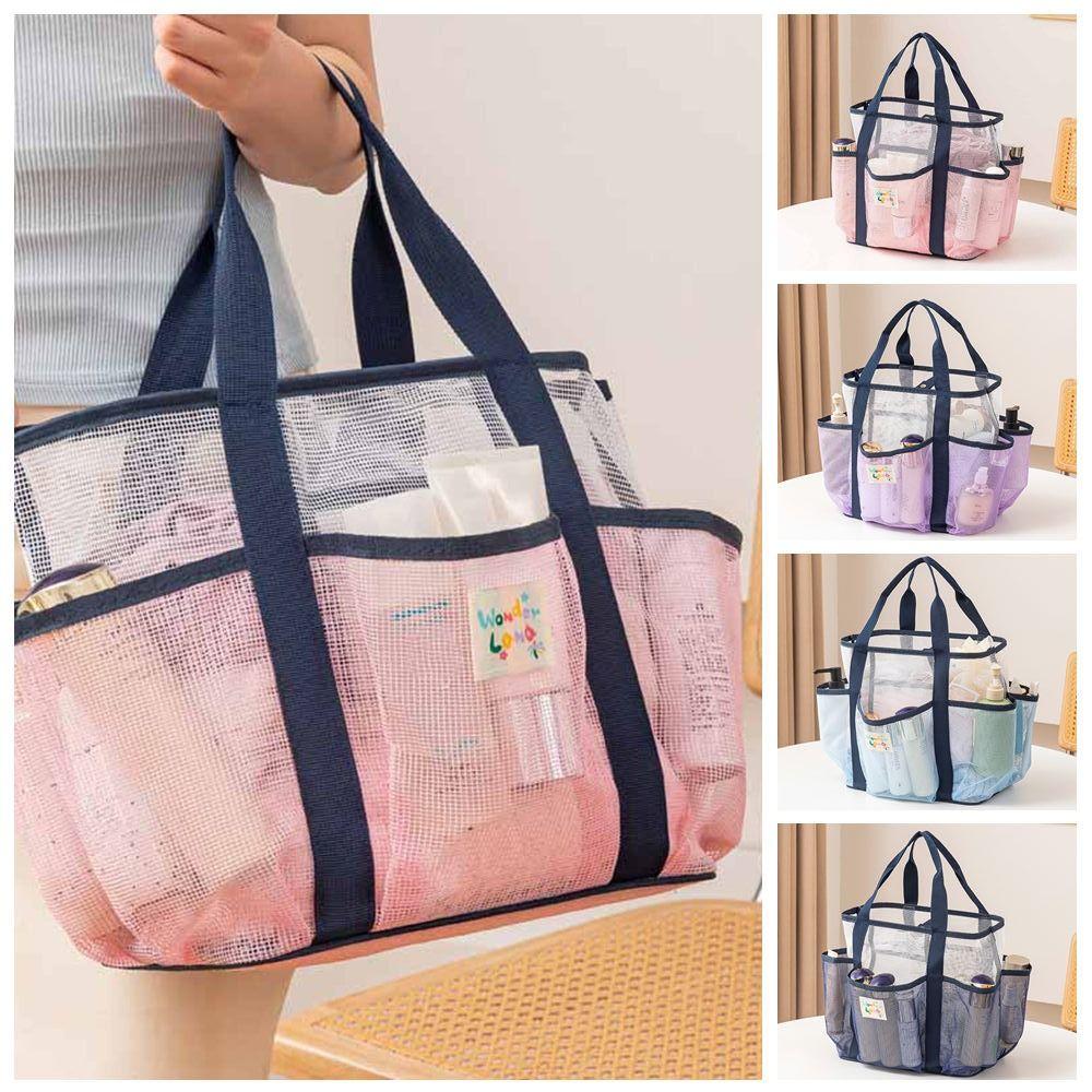 Handbag Clothes Storage Bag Fresh Color Hanging Shower Organizer Mesh Toiletry Bag  Cosmetic Bag