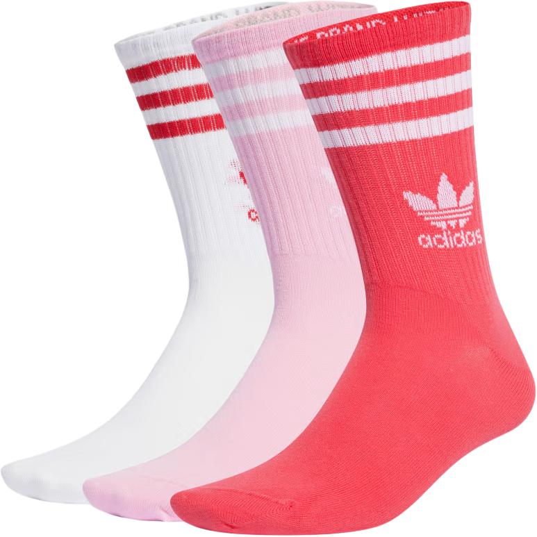 Adidas Originals MID CUT CREW Socks Unisex 3 Pack IU2660 S