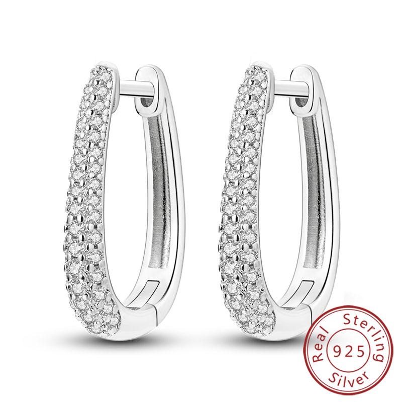 S Copper Hoop Earring Sparkling Star Moon U Heart Shaped Butterfly Earring For Women Party Wedding Jewelry