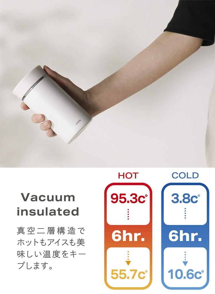 CB Japan Water Bottle, White, Dishwasher Safe, 240ml, Direct Drinking, Stainless Steel Bottle, Vacuum Insulated, EL Bottle, Mlte