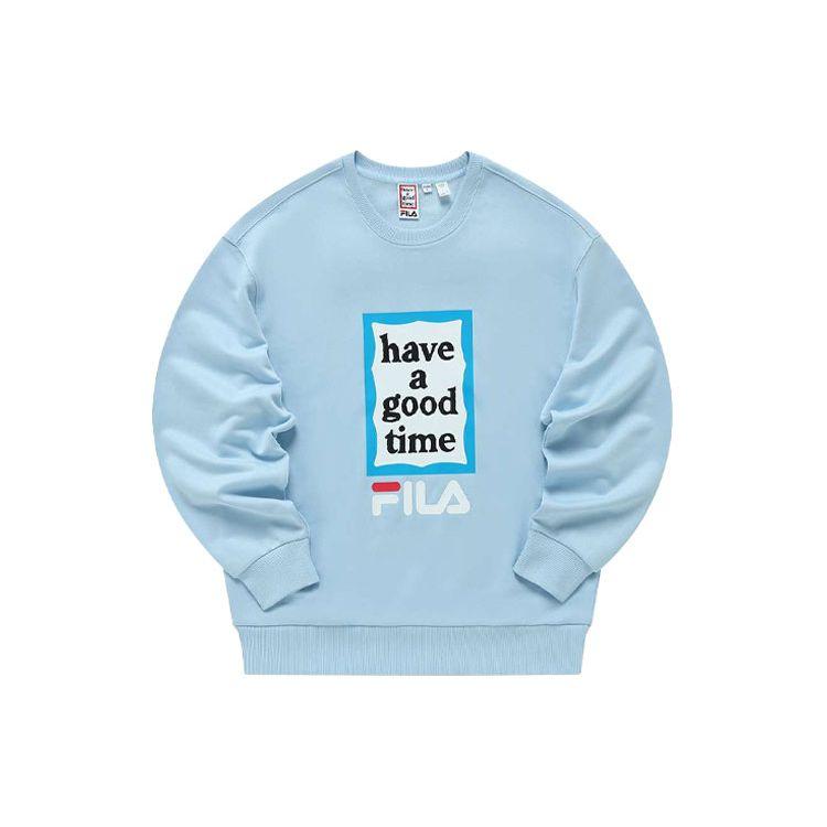 

FILA Have A Good Time Series Letter Print Round Neck Pullover Long Sleeve Sweatshirt Men sweatshirt Laiwu-Blue F11U149204F-LB S