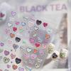 Tomoni Embossed Pink Heart Nail Stickers - Sweet DIY Hot Girl Auxiliary Nail Art