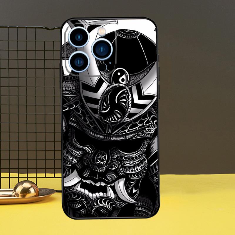 

Самурай, маска японского воина, шлем, защитный чехол для iPhone 11 14 12 13 Pro Max Mini X XR XS Max 7 8 Plus SE2020, чехол для телефона iPhone 14Pro MAX