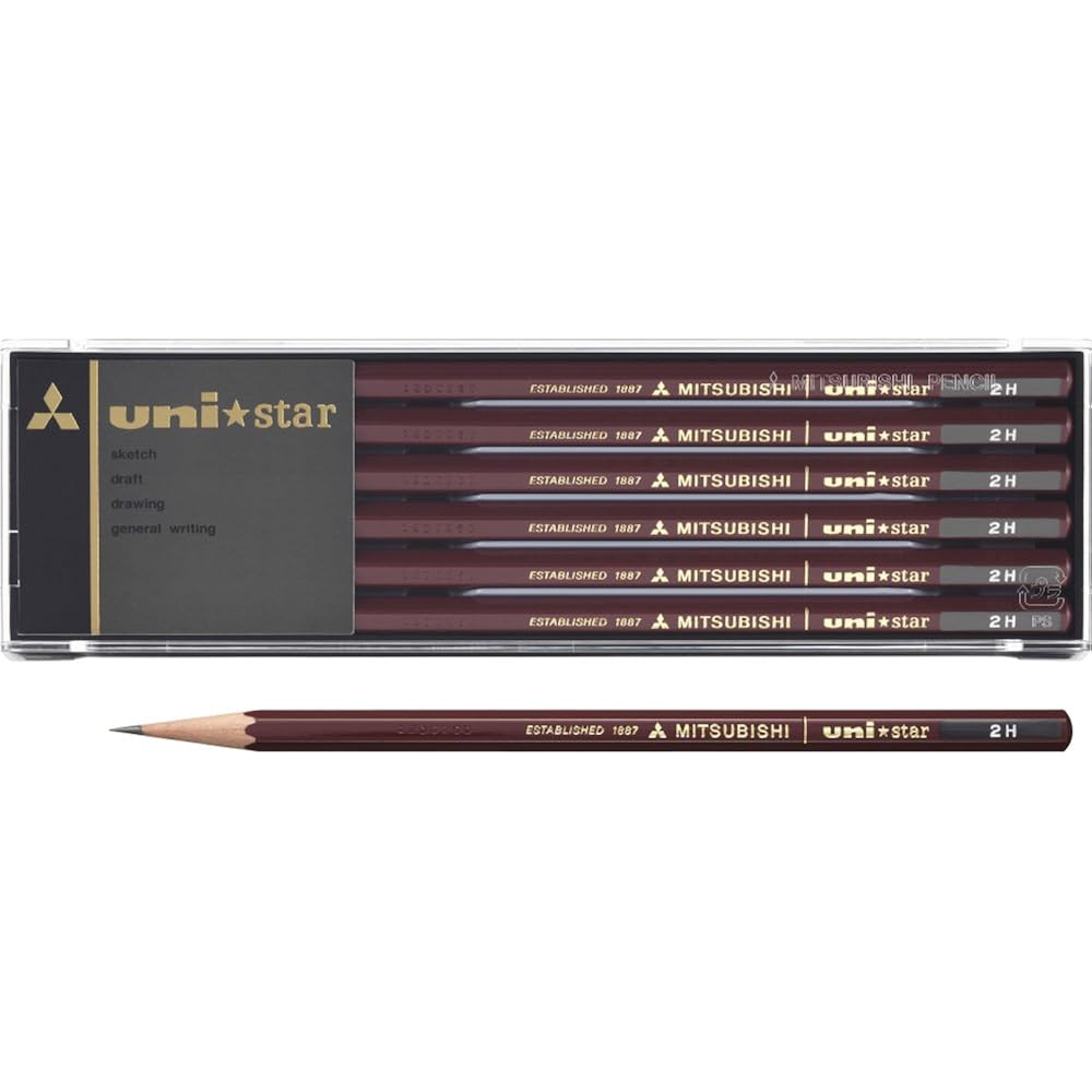 Mitsubishi Pencils Unistar 6 Square 2H US2H