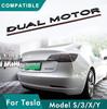 Bpyqc0 3D Raised DUAL MOTOR Underlined Letters Emblem for Tesla Model 3 Y X S Car Styling High Performance Trunk Badge Sticker