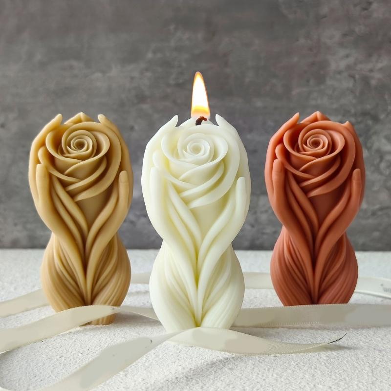 3D Blume Hand Silikon Kerzenformen Silikon Seifenformen für Kerzen Seife Schokoladenformen für Süßigkeiten Kuchen Fondant Backen