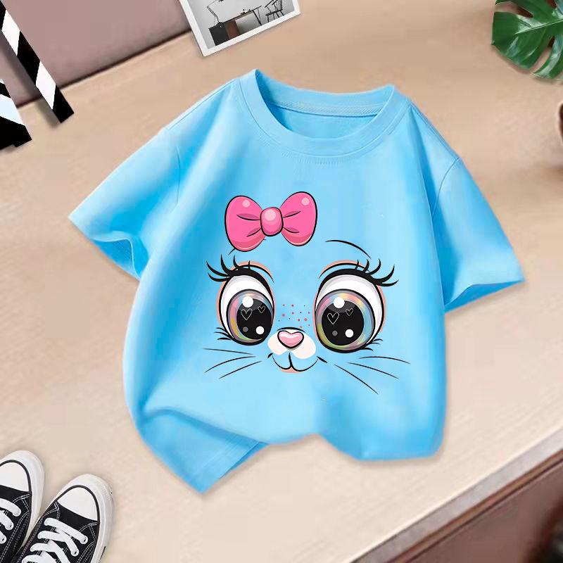 Dětské tričko s krátkým rukávem z čisté bavlny s roztomilými zvířecími potisky pro letní módu