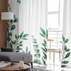 Plant Dark Green Tea Green Leaves Watercolor Rural Sheer Curtains for Kids Living Room Voile Window Curtains Tulle Drapes