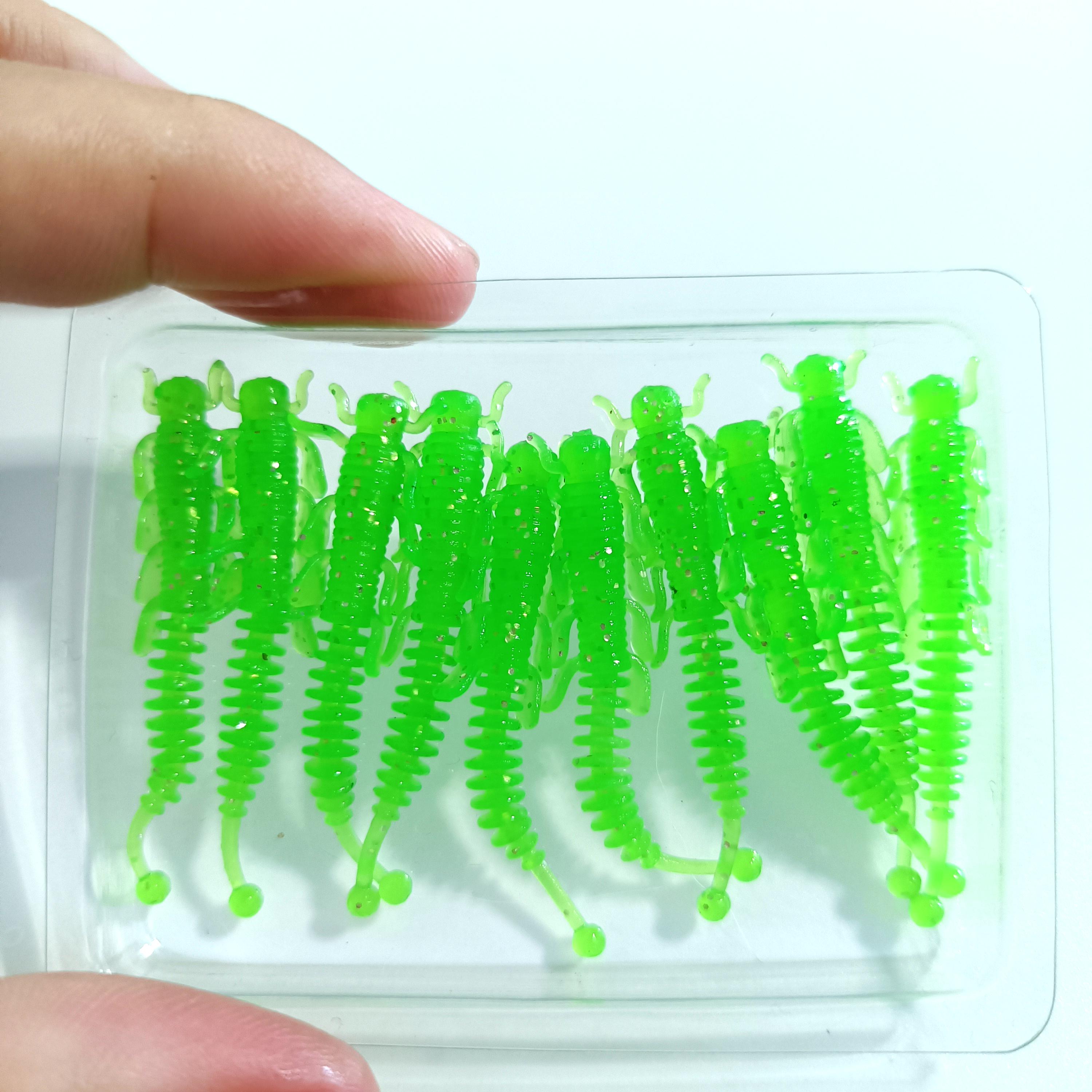 

DUODUOYU 10 шт. НОВЫЕ TPE Мини Мягкий Червь Рыболовная Приманка 0,35 г/40 мм АДЖИНГ Морской Окунь Искусственные Приманки Окунь Силиконовые Рыболовные Снасти зелёный