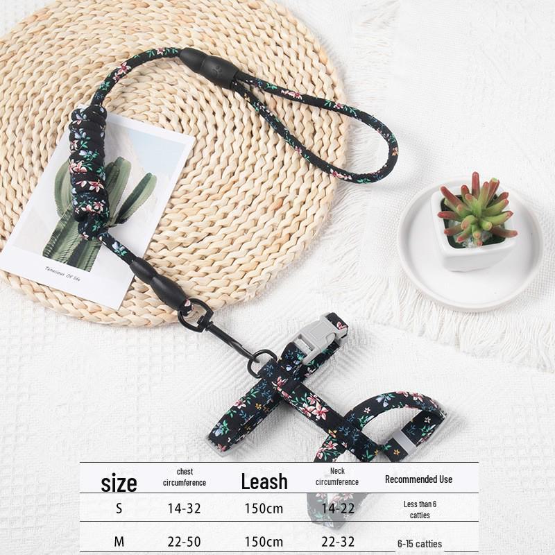 Denim Wear-Resistant Dog Leash & Harness for Small Dogs and Cats