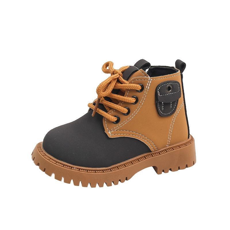 Children's Martin Boots, Girls' Leather Boots, Autumn and Winter Styles, Boys' Short Boots, Autumn Mid To High Top Single Boots