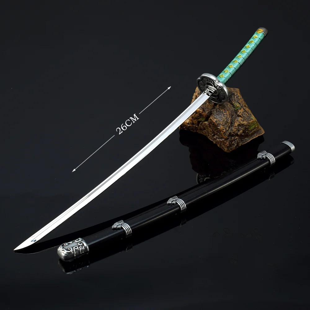 25cm Metal Sekiro Wolf Katana Sword Mini Ninja Knife Japanese Samurai Katana Blade Real Size Weapon Model Kid Toy Anime Gift
