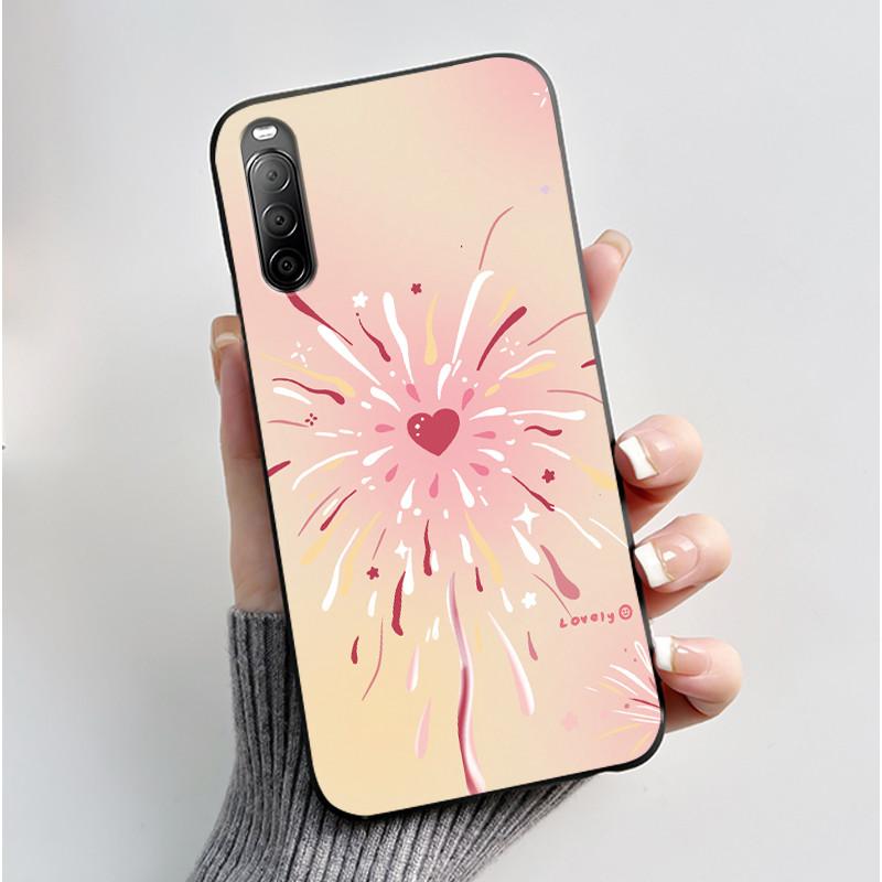 Fodral För Sony Xperia 10 II / 10 III Mobilskal Estetiskt Mode Söt Katt Astronaut Svart Silikon Mjuk Stötdämpande Baksidesskydd