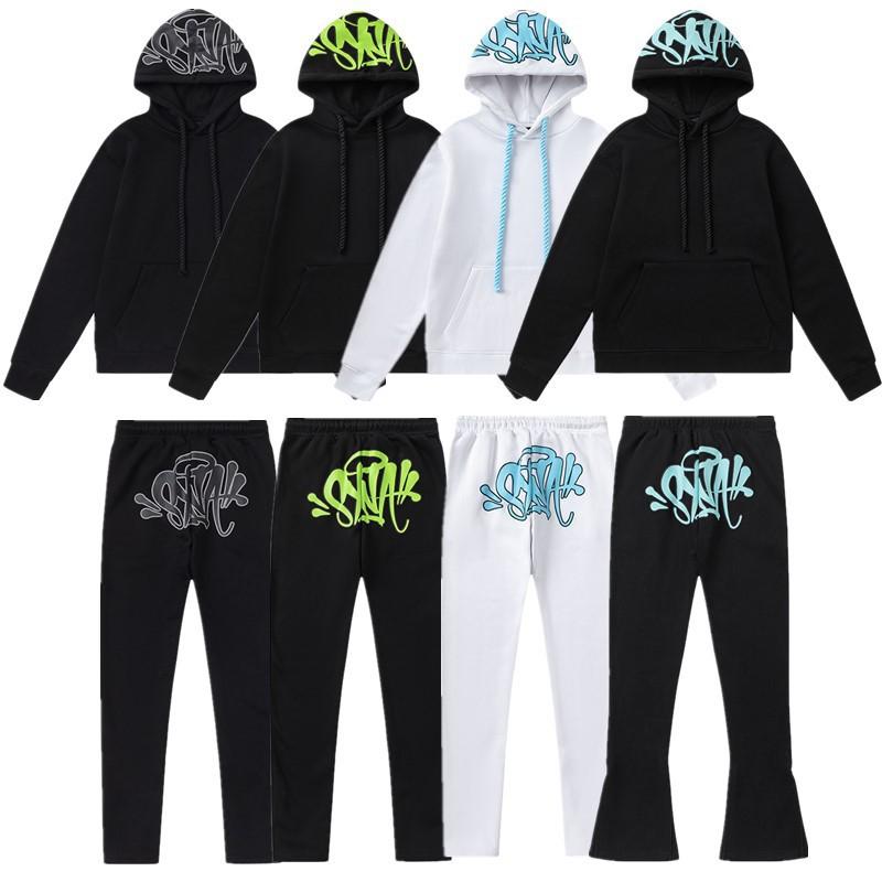 SynaWord Unisex Y2K Oversized Bavlněná Mikina Tepláky Set Ležérní Streetwear Outfit Muži Ženy